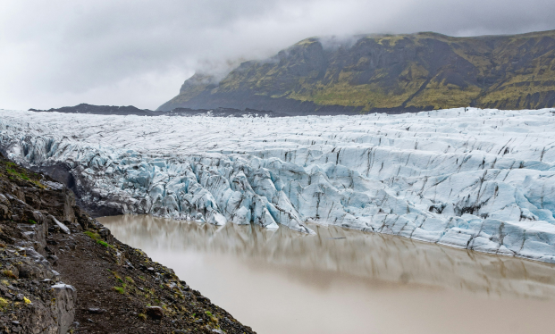Ice with mountains